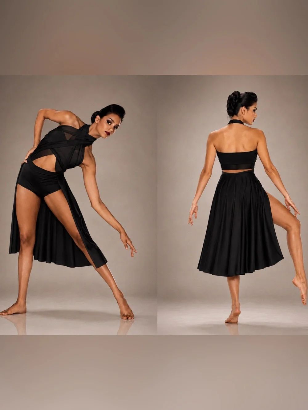 Kelle dance competition contemporary lyrical costume black STAY 8408 SA adult